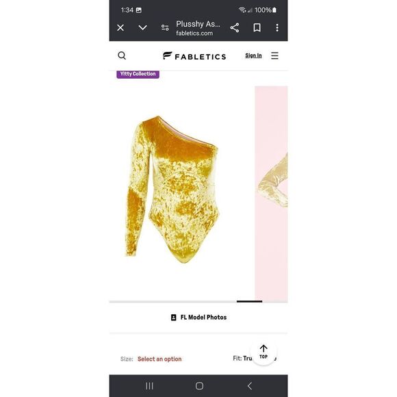 New Small Fabletic Yitty Olive Juice Plusshin Asymmetrical Bodysuit One Shoulder - Picture 6 of 10